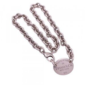 Tiffany & Co “Return to Tiffany” Oval Tag Necklace Sterling Silver